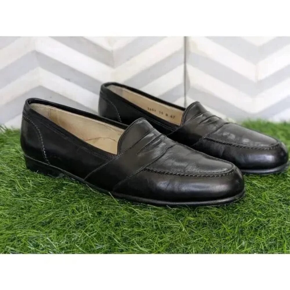 Vintage Bragano Cole Haan Italy Men's 10 Black Leather Dress Shoes MSRP $525